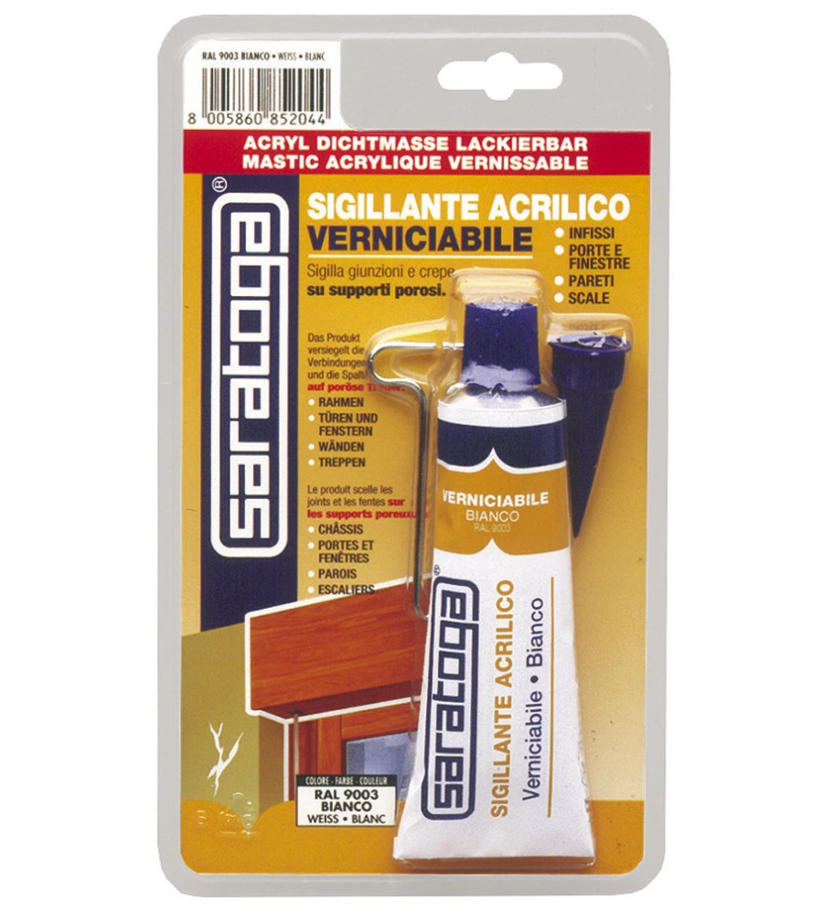 ACRILICO BIANCO IN BLISTER 60 ML - SARATOGA.
